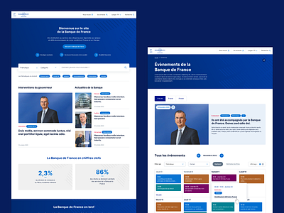 Banque de France - Homepage & Events graphic design ui