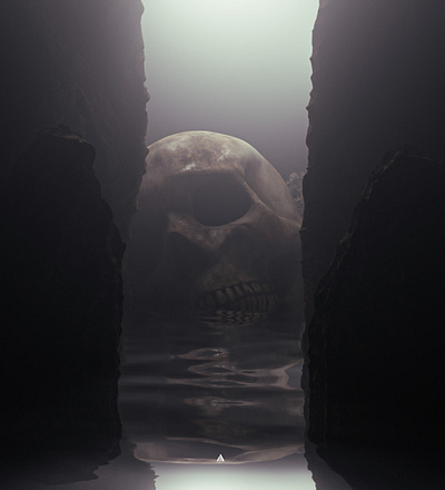 Floating 3d 3d art 3d artwork artist blender concept art digital art skull surreal