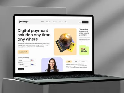 Digital Banking Website Landing Page bank web banking card credit digital digital banking finance fintech landing page mobile banking money online banking ui website