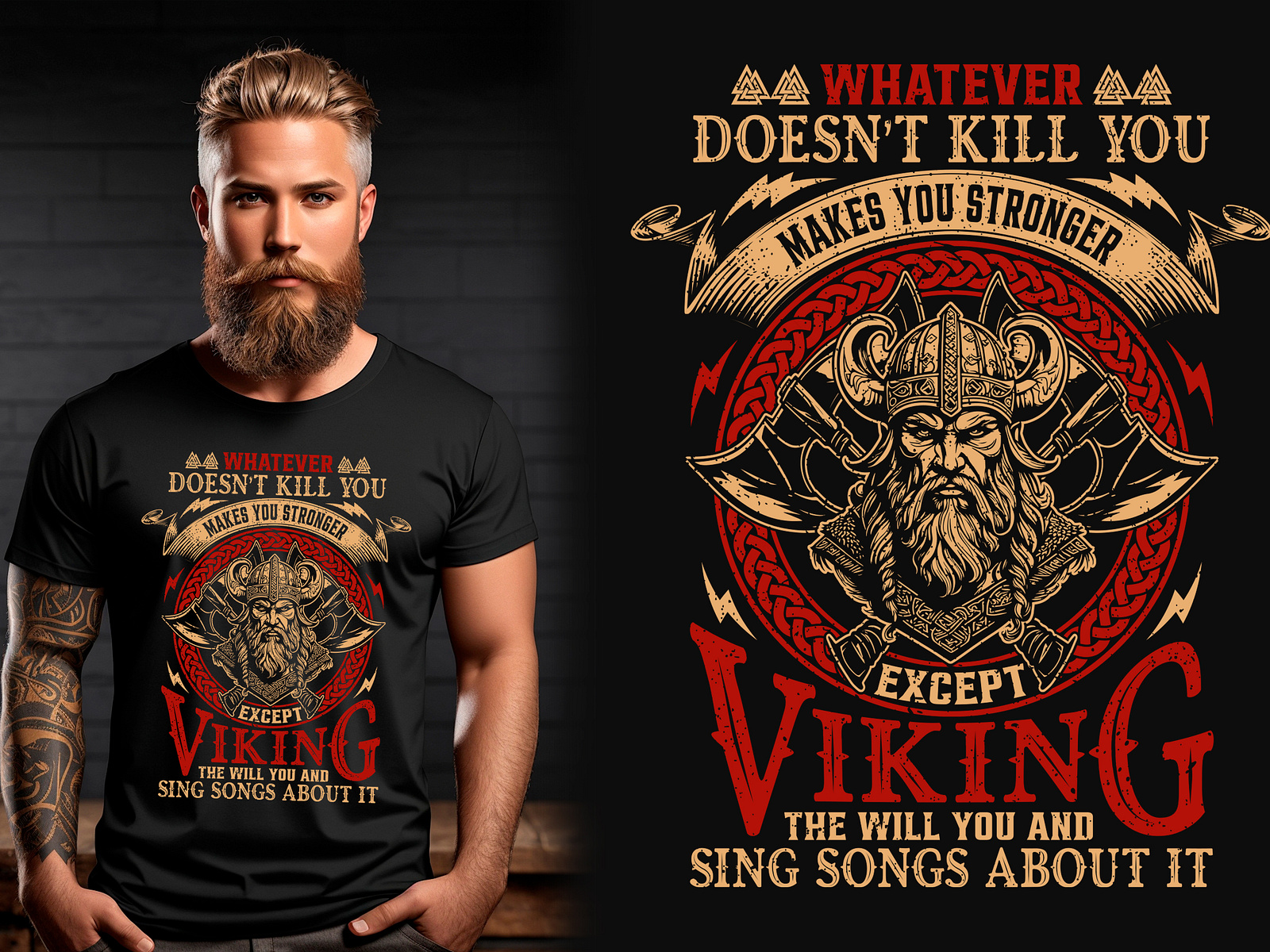 Viking warrior t-shirt, Viking axe t-shirt by Md Rasel Hossen on Dribbble