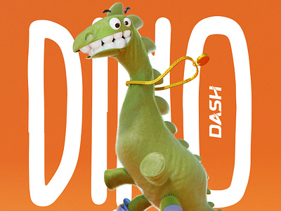 Dino Dash!!! 3d branding character design colorfull dino skateboard