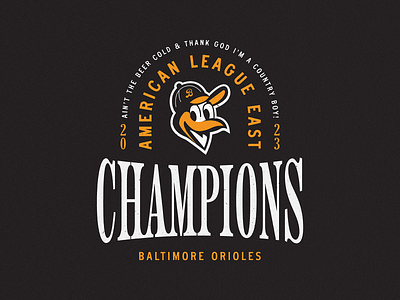 American League East Champs. baltimore branding design graphic design icon illustration logo orioles poster vintage