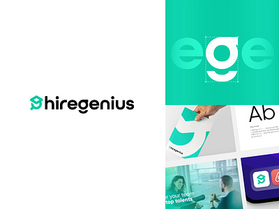 Hiregenius, Logo & Branding design brand identity branding business logo corporate logo design graduation hat graphic design green logo hire hiregenius illustration logo logo design logo mockup magnifying glass mockups recruit recruitment recruitment logo wordmark