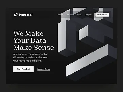 AI Data Company Landing Page 3d abstract ai animation branding cube graphic design landing landing page logo motion graphics protopie ui