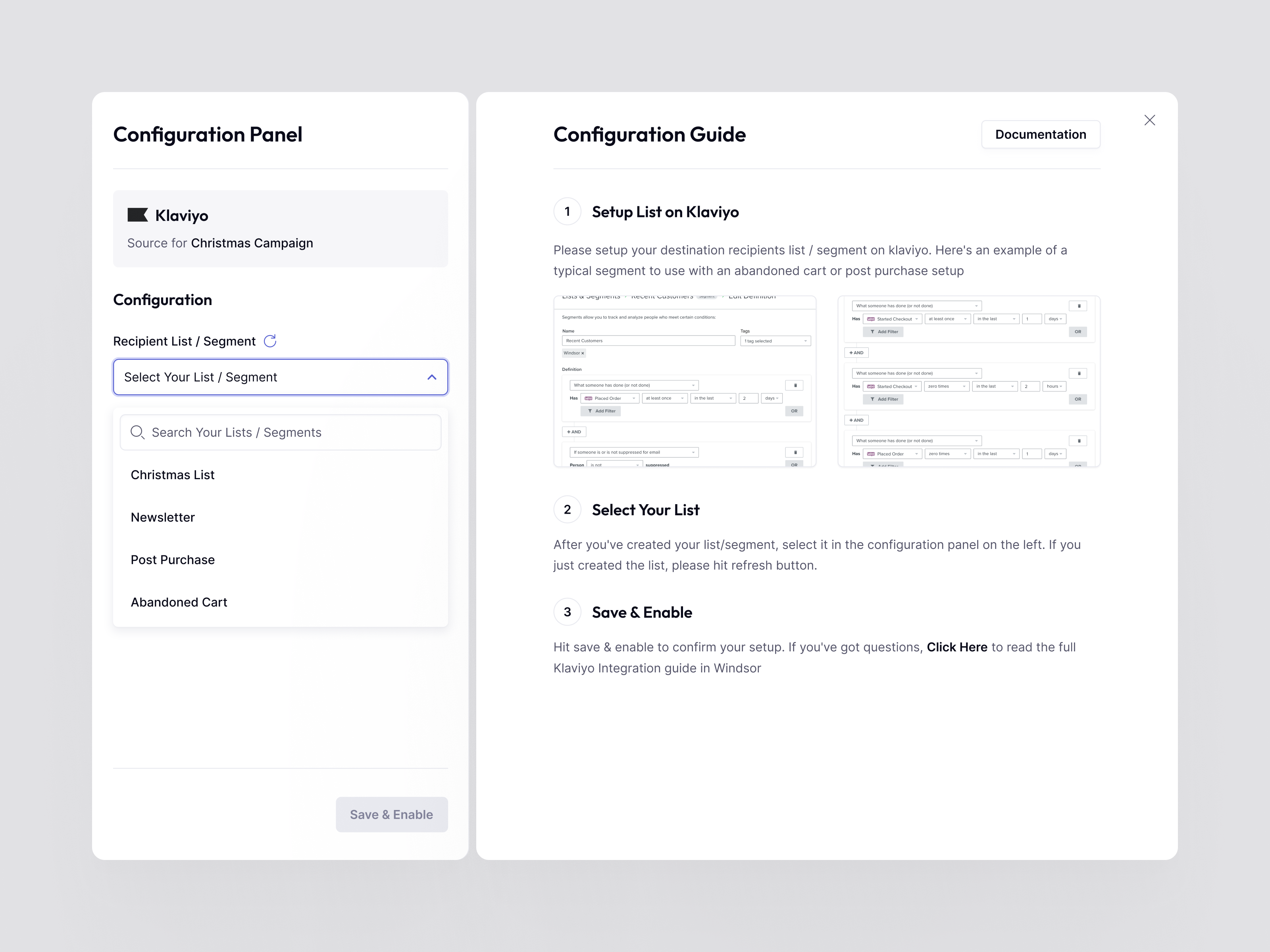 Windsor.Io - Automating Campaigns app automations campaigns case study clean configuration design documentation email integrations modal ui ux web