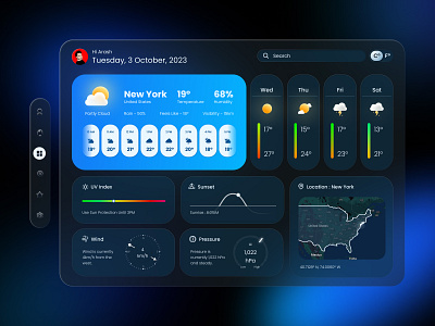 Weather App app appdesign application dark mode figma product design ui user interface ux weather weather app weather web