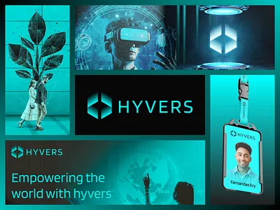 HYVERS Brand Identity ai ar vr banner poster blockchain brand guidelines brand identity branding crypto future gradient graphic design logo design logo mark logotype minimalistic symbol tech logo technology virtial web3
