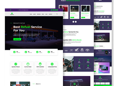 Petrol Pump Web Landing Page figma design follow chart graphic design graphics work landing page landing page design ui ui design user interface