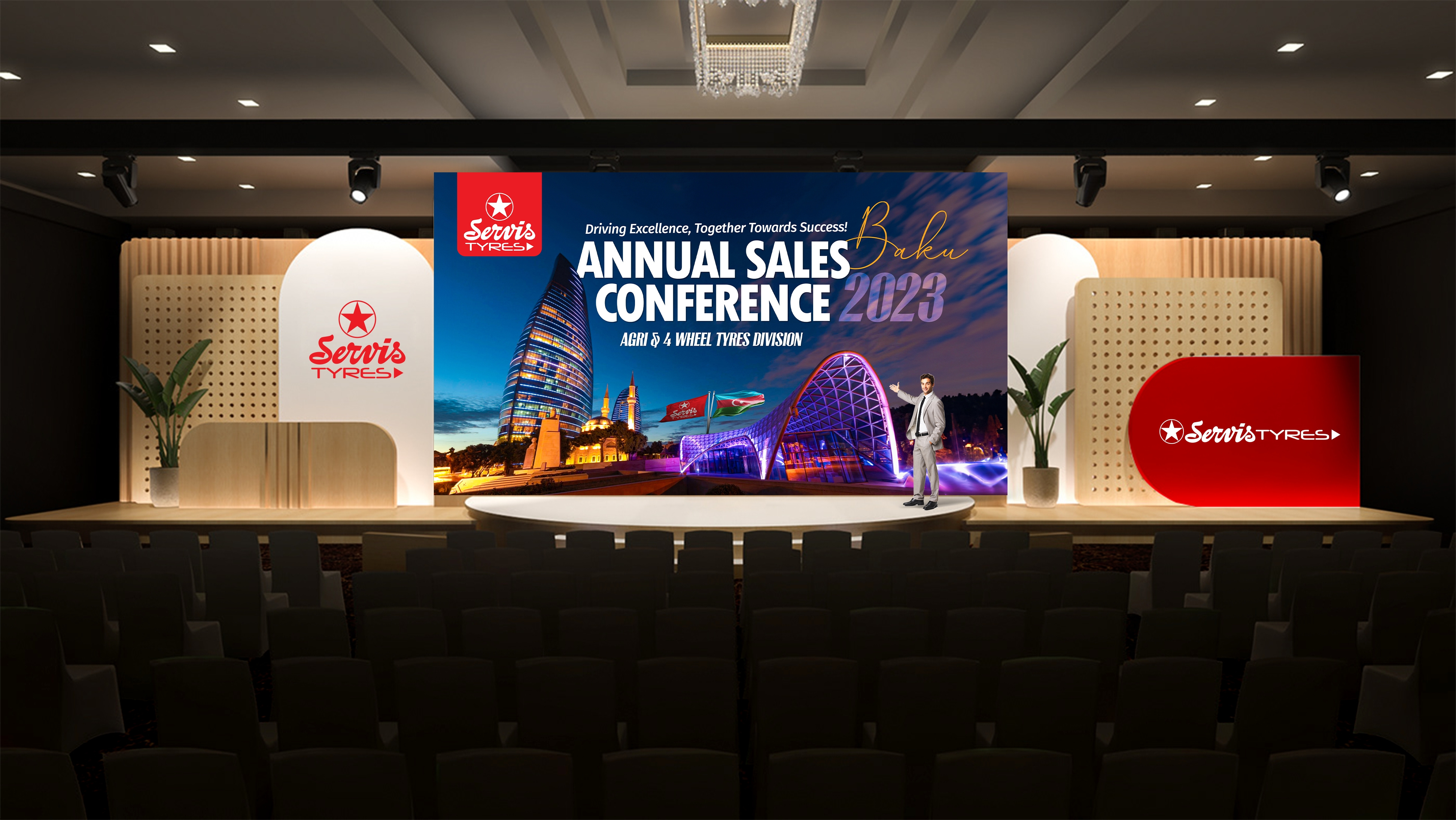 Servis Tyres Annual Sales Event Branding annual sales backdrop business meeting conference stage event branding sales meeting smd branding stage stage branding