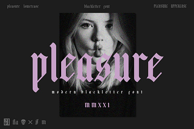 Pleasure | Modern Blacklette app branding design graphic design illustration logo typography ui ux vector