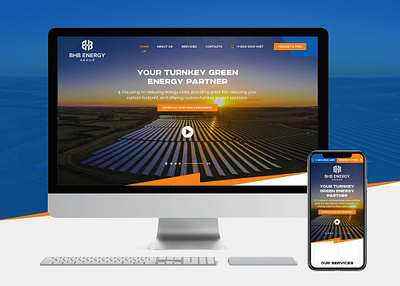 Modern Green-Energy Website Design clean corporate website illustration investment company lading page redesign landing page landing page design minimal real estate website design website redesign