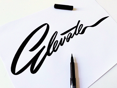 Elevate art branding calligraphy custom design elevate flow handmade handwritten lettering logo logomaker mindful process script signature sketch type unique zen