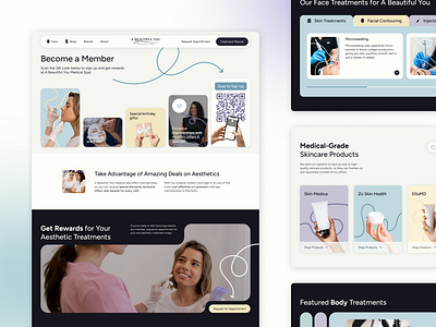 A Beautiful You Medical Spa - Web Design a beautiful you beauty botox cosmetics graphic design home page med spa med spa website medical aesthetics medical spa medical spa website medspa medspa website pastel skin care skincare ux web web design website design