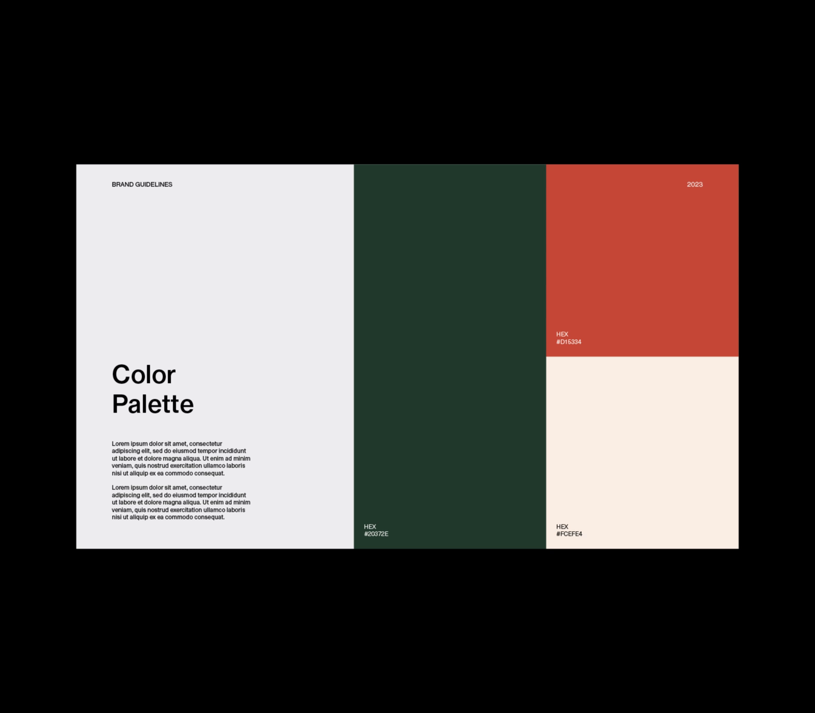 Example of Color Pallete Layouts