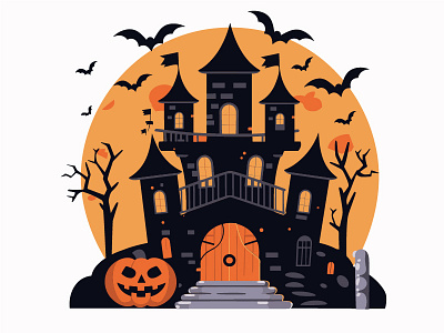 Haunted House of Halloween - Spooky Allure in the Moonlight creepy mansion eerie charm enigmatic atmosphere full moon halloween halloween aesthetics halloween magic halloween night haunted house haunting beauty moonlight shadows mysterious mystical spine tingling spooky