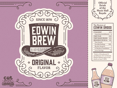 Edwin Brew Bottle Labels beer bottle charles dickens curtrjensen label musical soda theater top hat victorian