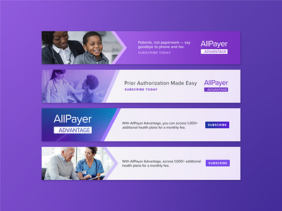 AllPayer Advantage Banner Ads banner branding design graphic design layout design logo purple typography visual design web design