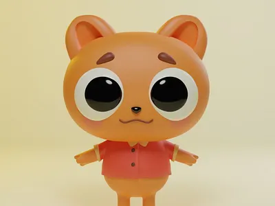 Cute character exercise 3d model bear blender character design cute