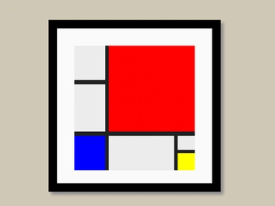 3. Mondrian - Single Div CSS Art (Divtober 2023) art artist css cssart divtober mondrian singlediv