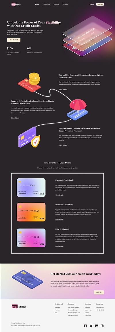 Daily UI #003 - Landing Page creditcard dailyui design landingpage ui