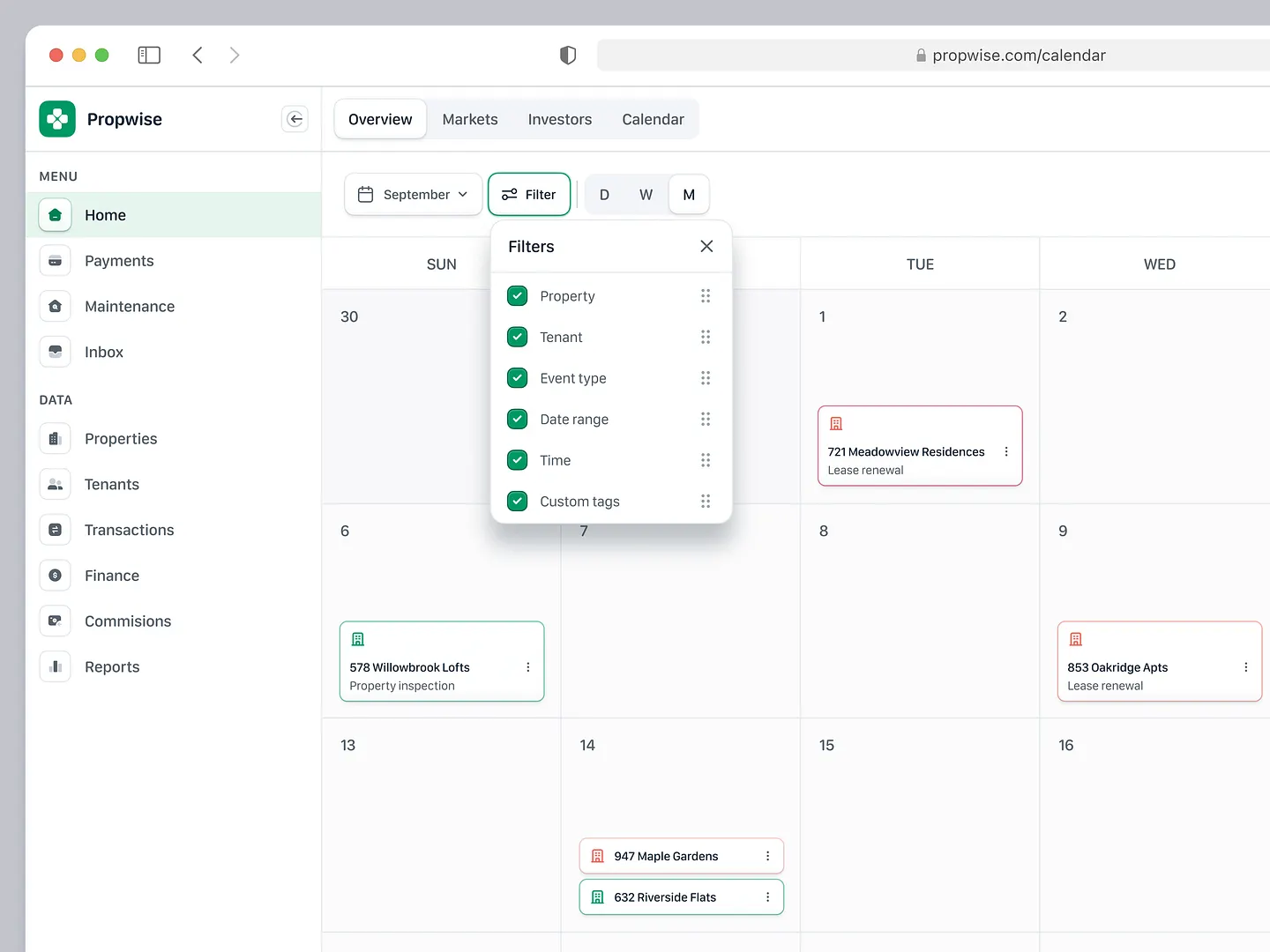 Innovative Calendar View Design for Property Management