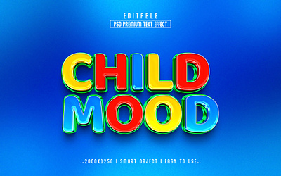 Child Mood 3D Editable Text Effect Style 3d 3d text action child child mood 3d text effect mood psd text action text style