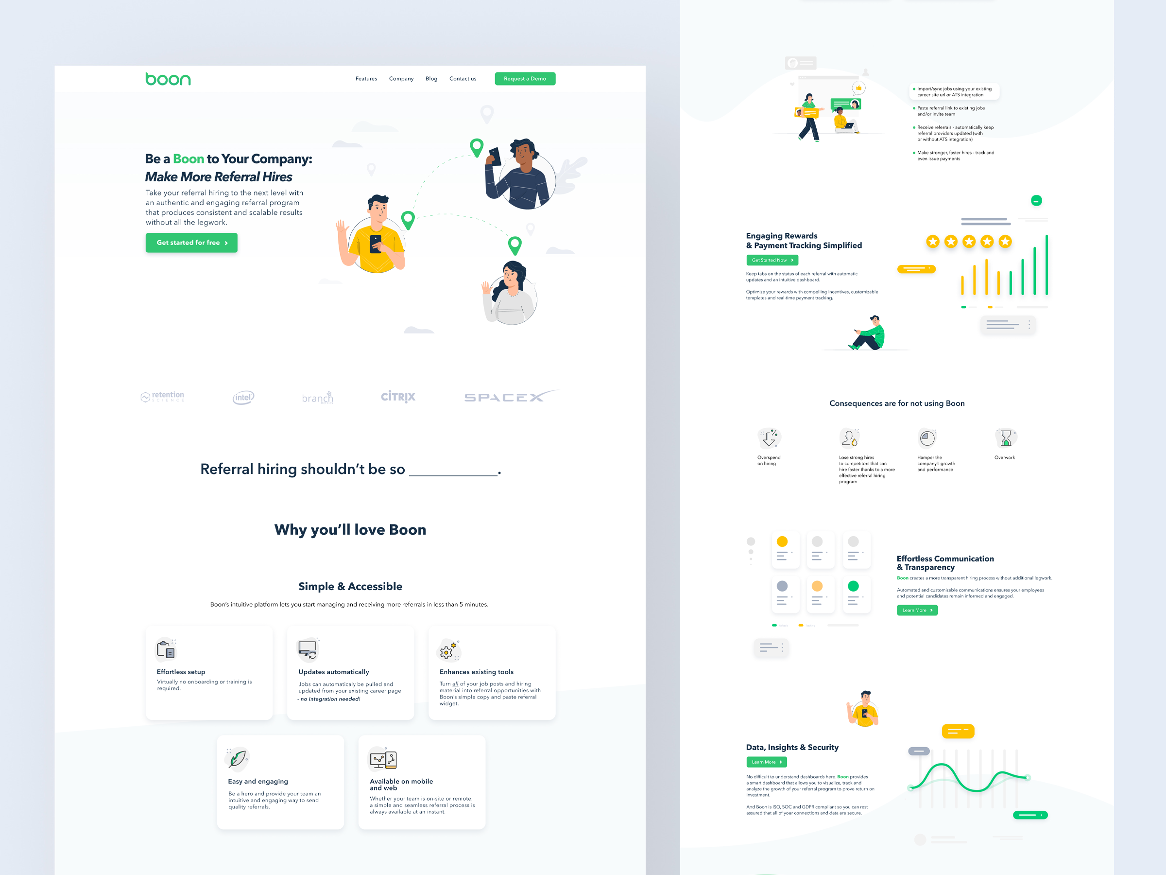 Website for Boon design illustration interface landing page logo ui ux we website website design