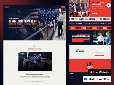 USA Politician Website Animation - Clean, Bold & Professional UI clean election motion graphics politician politician webflow politician website politics professional ui usa vote webflow website website animation
