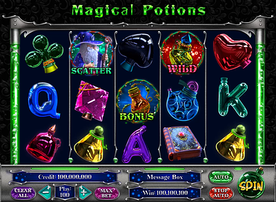 Transition animation for the online slot game "Magical Potions" animation animation art animation design bonus animation design game digital art digital designer gambling game art game design motion art motion design slot animation slot design slot machine wizard slot wizard themed
