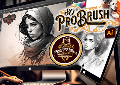 80 ProBrush Bundle for Professional Adobe Illustrator adobe illustrator adobe illustrator brush brushset digital art digital painting probrush