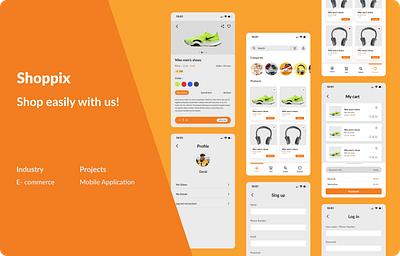 Shoppix ! app design illustration ui ux