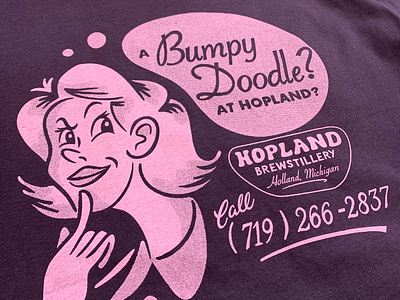 Bumpy Doodle advertisement beer brewery bumpy cartoon doodle illustration print screen tshirt vintage woman