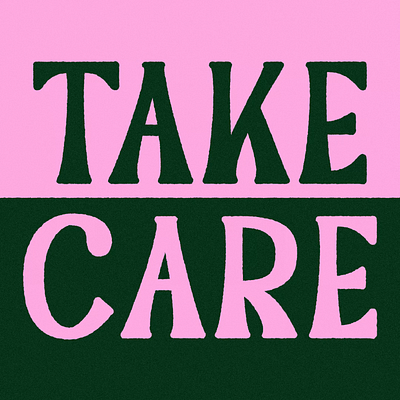 Take care <3 2d animation animation design font gif graphic design illustration loop motion graphics typo typoanimation