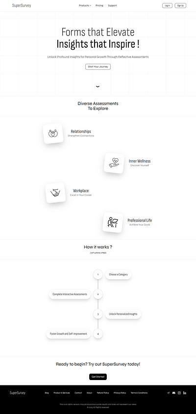 Minimalist Survey Landing page blackandwhite bnw branding bw clean clean design cleandesign landing landingpage minimal minimal landing pageg minimaldesign minimalist minimallandingpage simple ui