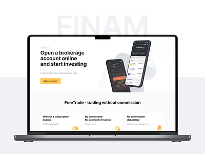 LANDING PAGES FINAM fintech landing page ui ux