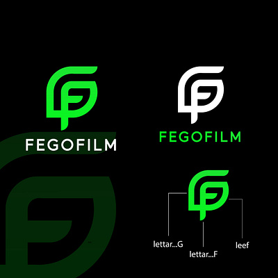 Logo design : FEGOFILM Concept : letter G + F branding graphic design logo logo design