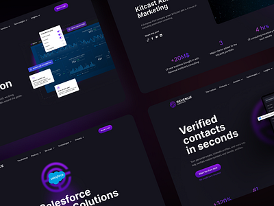 Marketing agency website | Hero headers agency dark mode desktop gradients hero header illustration landing page marketing purple ui ux web design website