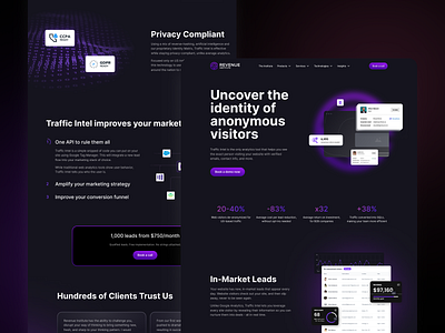 Marketing agency website | Landing page agency dark mode desktop gradients illustration landing page marketing purple ui ux web design website