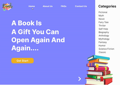Landing Page for Books Website landing page ui website design