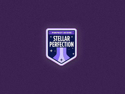 Stellar Perfection badge badge design boldly brand identity branding goboldly illustration patch design perfect perfect score space space design stellar vector badge