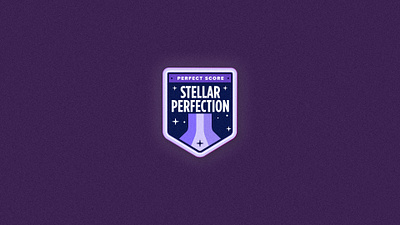 Stellar Perfection badge badge design boldly brand identity branding goboldly illustration patch design perfect perfect score space space design stellar vector badge