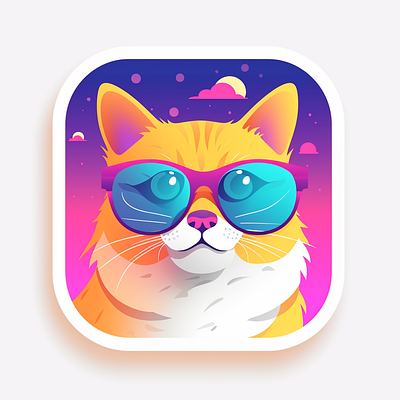 Cool Kitty Sunglasses Icon app branding consciousness design graphic design illustration logo superfuture ui