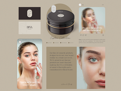 Diva: cosmetics brand beauty branding cosmetics cosmetics brand design logo logo design luxury models quetratech ui ux