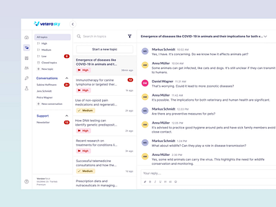 VeteraSky - Search Interaction 🔎 blog clinic filter germany interaction design management news oslo people pet product design prototype saas search topic ui ux vet veterinary