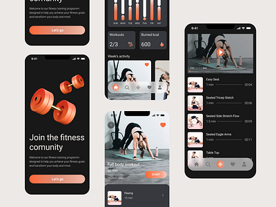 Fitness & Workout App 💪🏼 app branding figma fitness ui ux