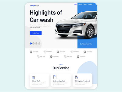 Quick Wash - website for a car washing service provider branding graphic design ui