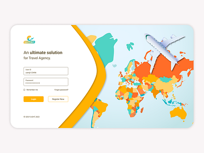 Travel agency log in page ui