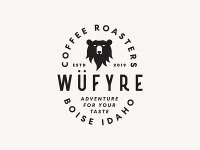 Wüfyre Coffee Roasters badge bear branding coffee design graphic design icon identity illustration logo typography vancouver