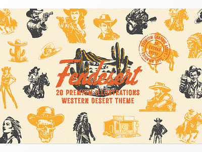 Fendesert Dingbat Illustrations cowboy