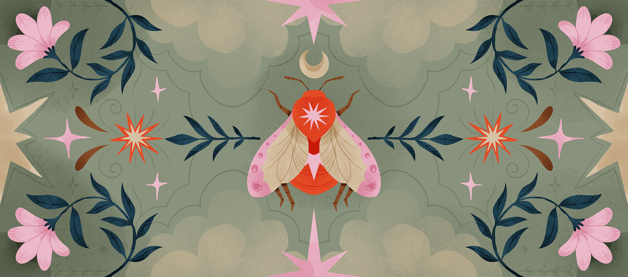 Fardaus 🐝✨ - Illustration art bee brand branding cute design digital art draw illustration illustrator key art nature paint plant procreate spiritual star tarot witch witchy